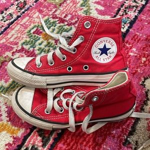 Red converse high tops size 10.5